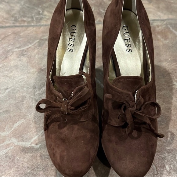 Guess Leather Platform Lace-up Heels Sz 10 - Picture 9 of 10